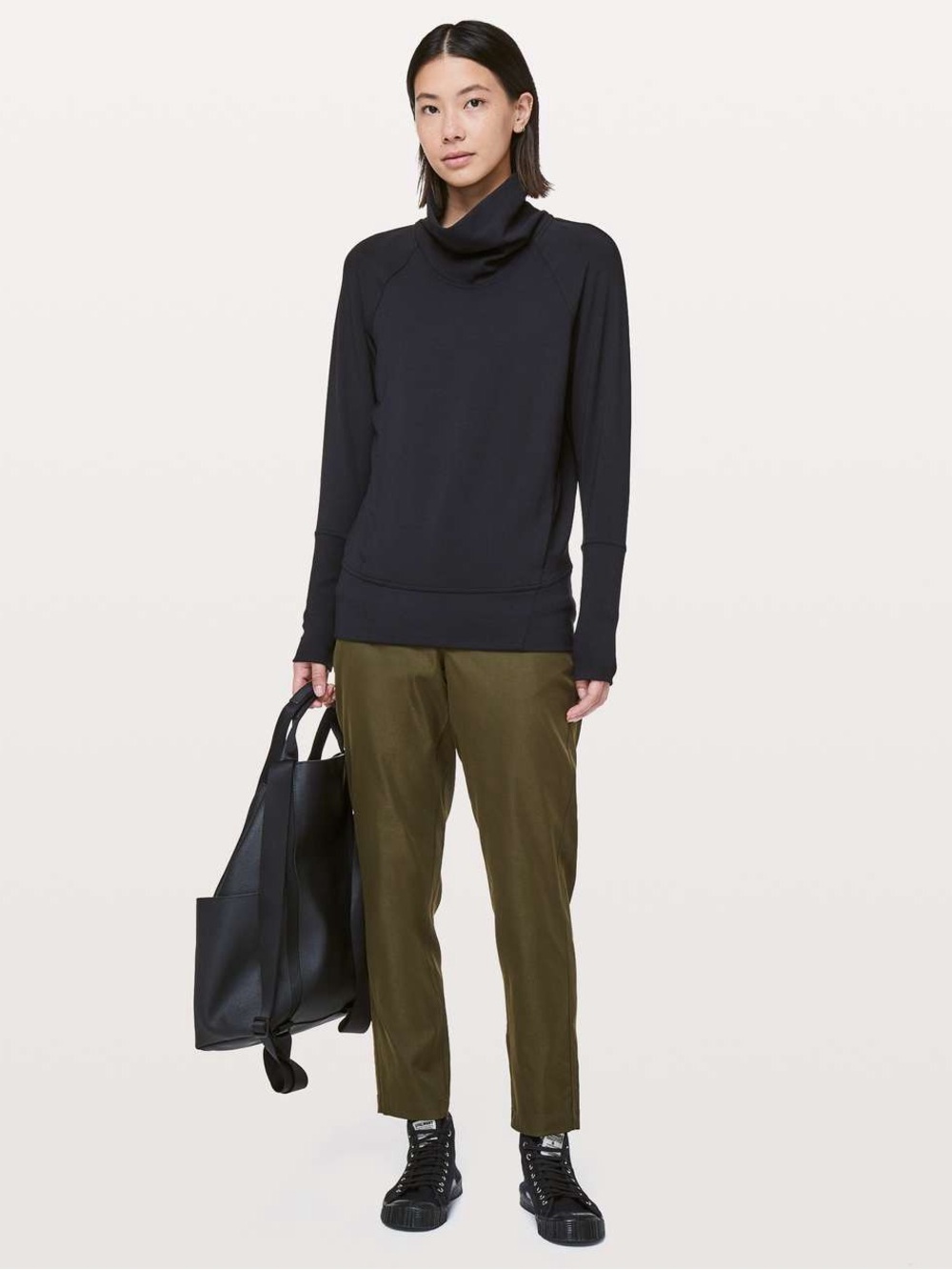 Lululemon High Lines Pullover sweatshirt black streetwear loungewear activewear